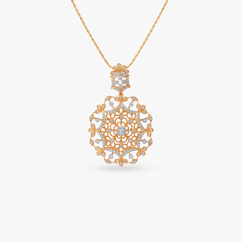 Sculpted Aura Diamond Pendant and Earrings set,,hi-res image number null