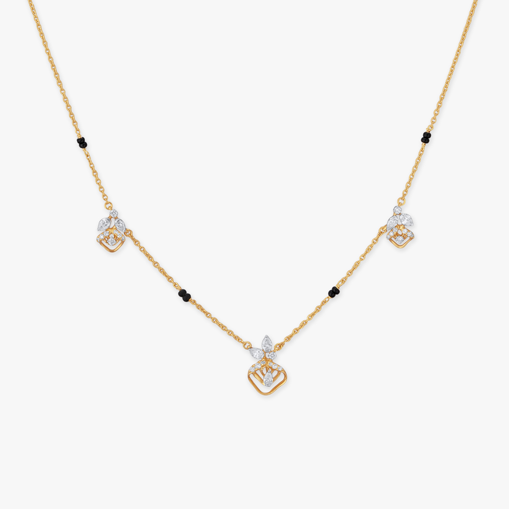 Floral Grace Diamond Mangalsutra,,hi-res image number null