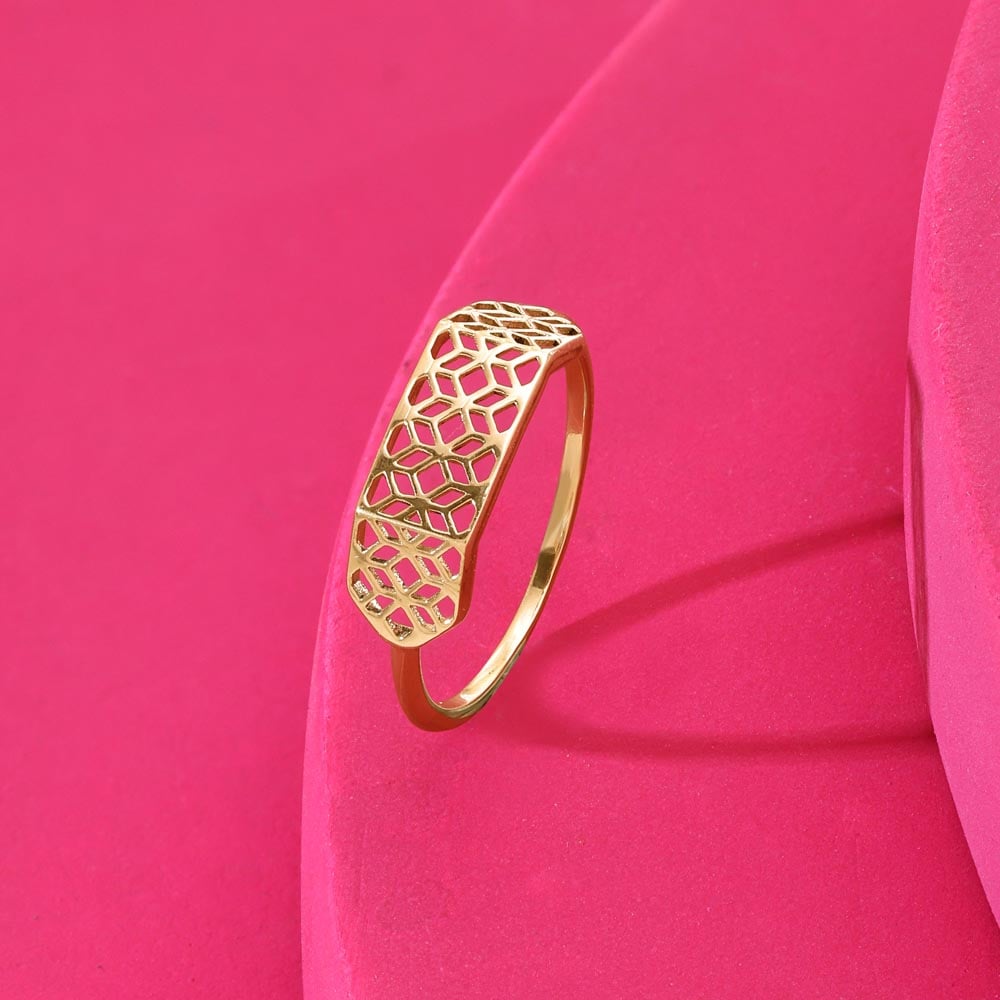 Chic Lattice Gold Ring