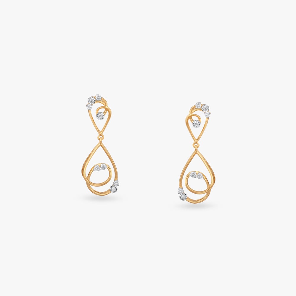 

Twirling Elegance Diamond Drop Earrings