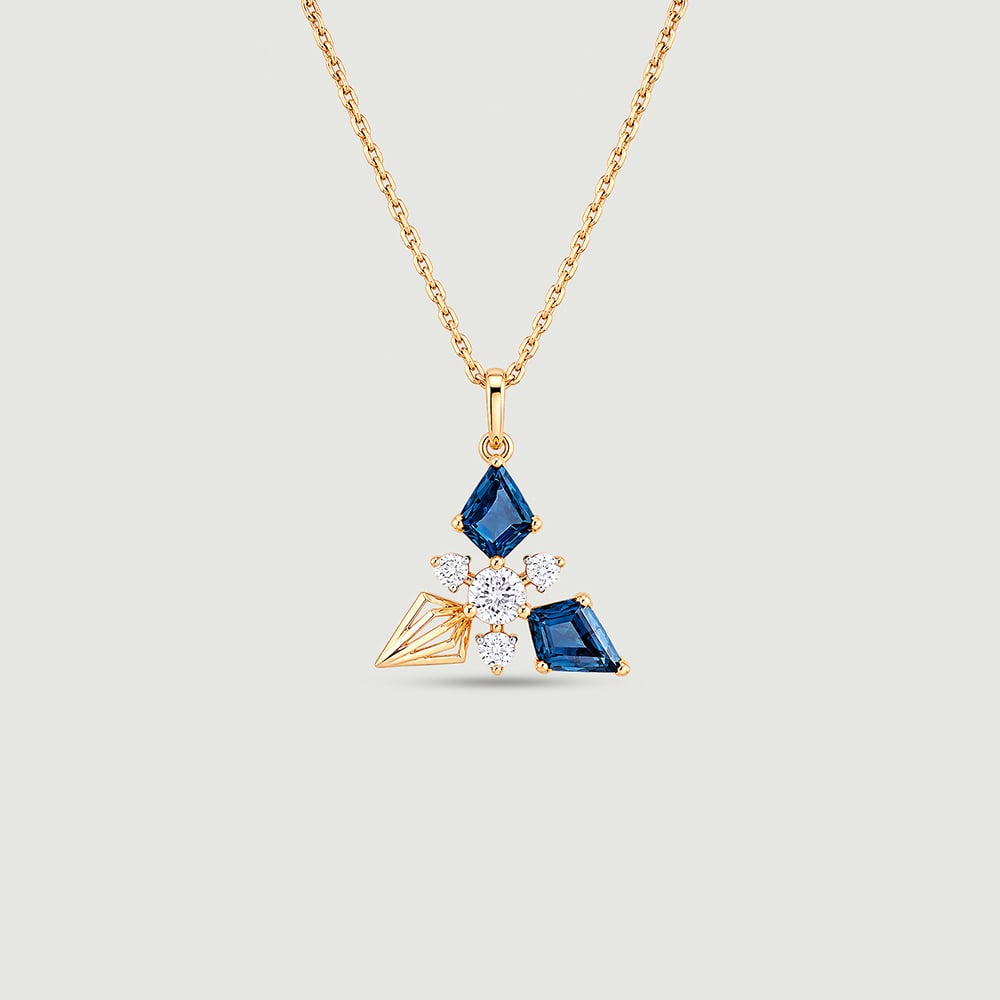 Luminous Blue Topaz Gold Pendant,,hi-res image number null