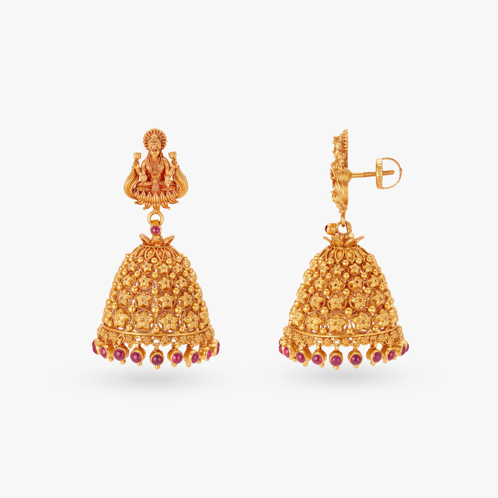 Timeless Nakashi Gold Jhumka,,hi-res image number null