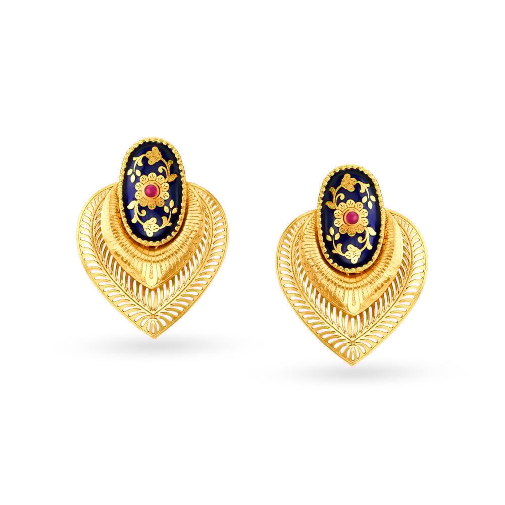 Stunning Enamel Gold Necklace set,,hi-res image number null