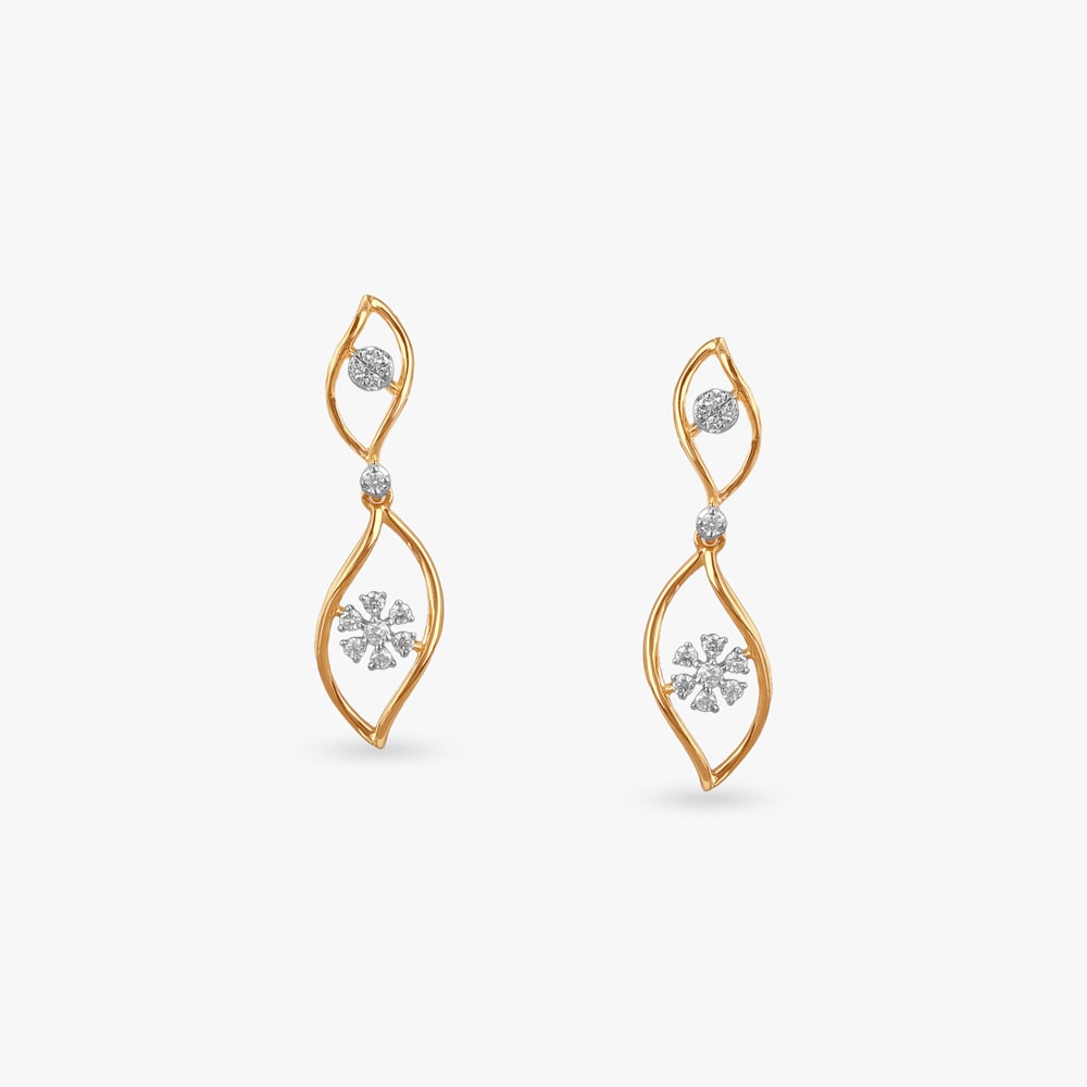 

Spiral Bloom Diamond Drop Earrings