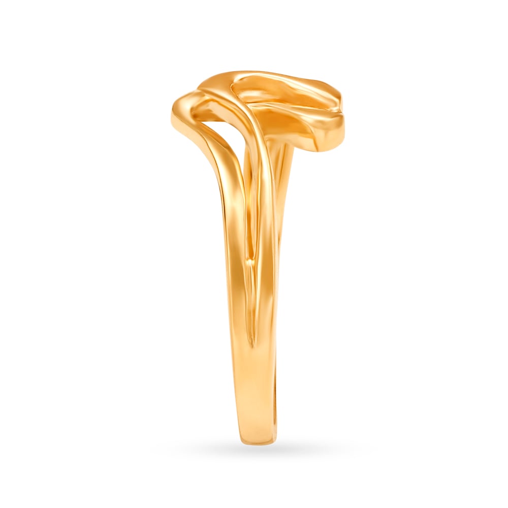 Sublime Brushstroke Pattern Gold Ring,,hi-res image number null