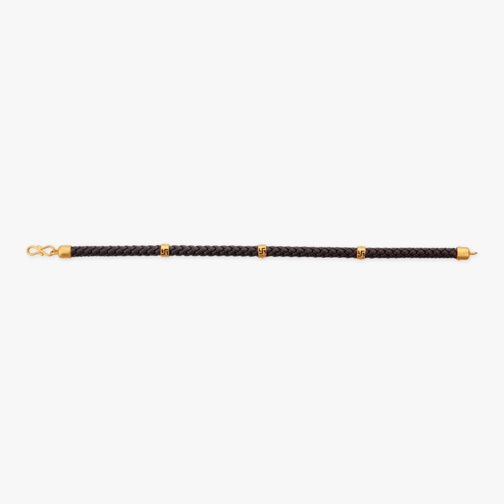 Shubh Swastik Gold Bracelet for Men,,hi-res image number null