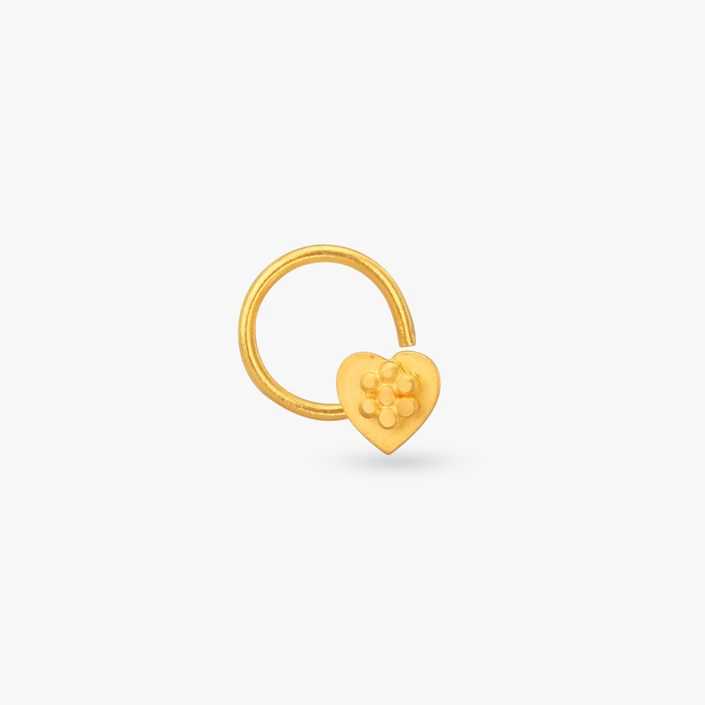 Exquisite Leaf Gold Nose Pin,,hi-res image number null