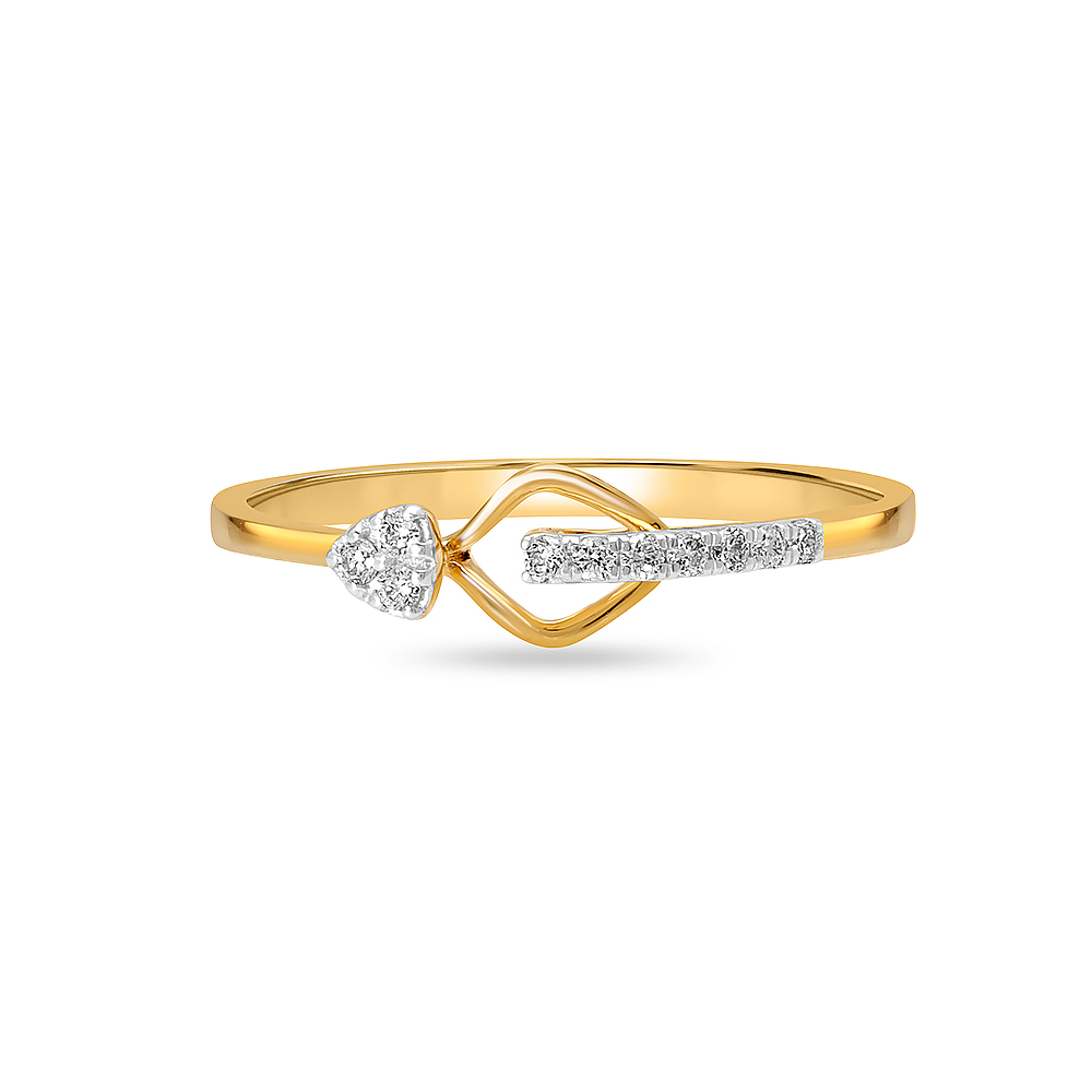 14KT Yellow Gold Captivating Charm Diamond Finger Ring,,hi-res image number null