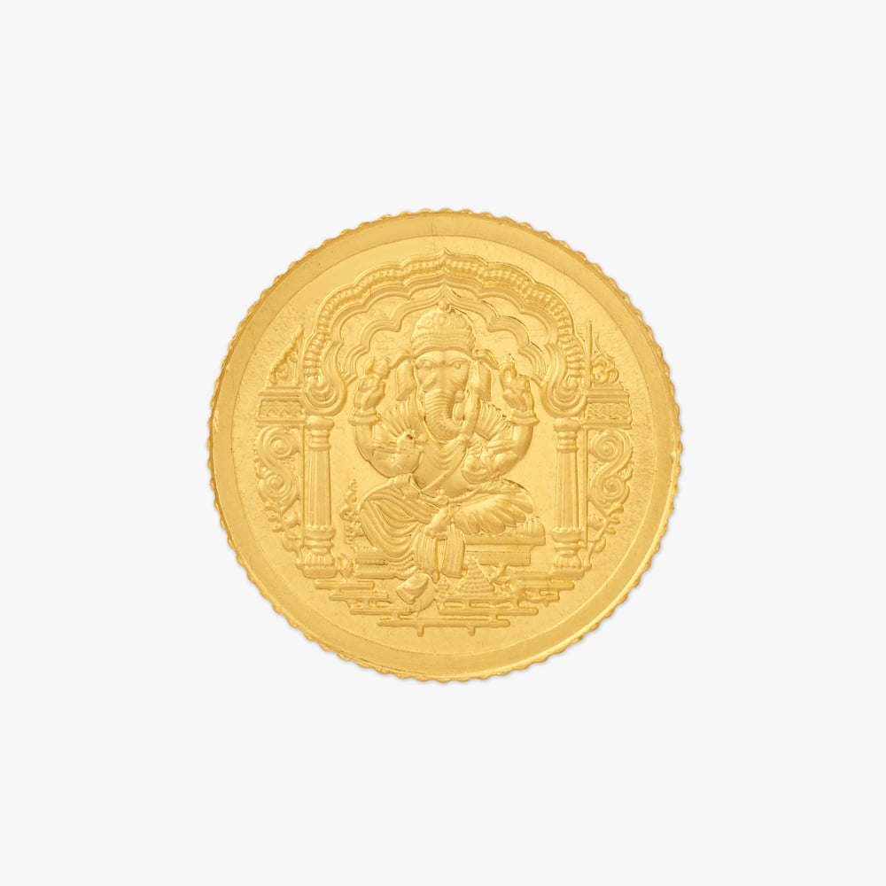 

8 gram 24 Karat Gold Coin with Ganesha Motif
