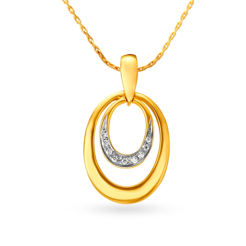 

Double Oval Gold and Diamond Pendant