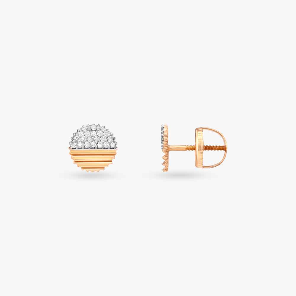 Solar Crest Diamond Stud Earrings,,hi-res image number null