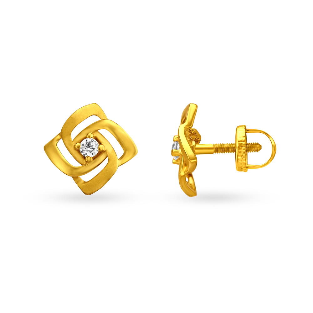 

Elegant Contemporary Gold Stud Earrings