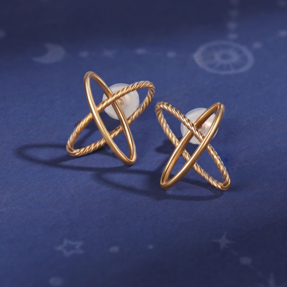 A Graceful Ode To The Cosmos 18KT Stud Earrings,,hi-res image number null