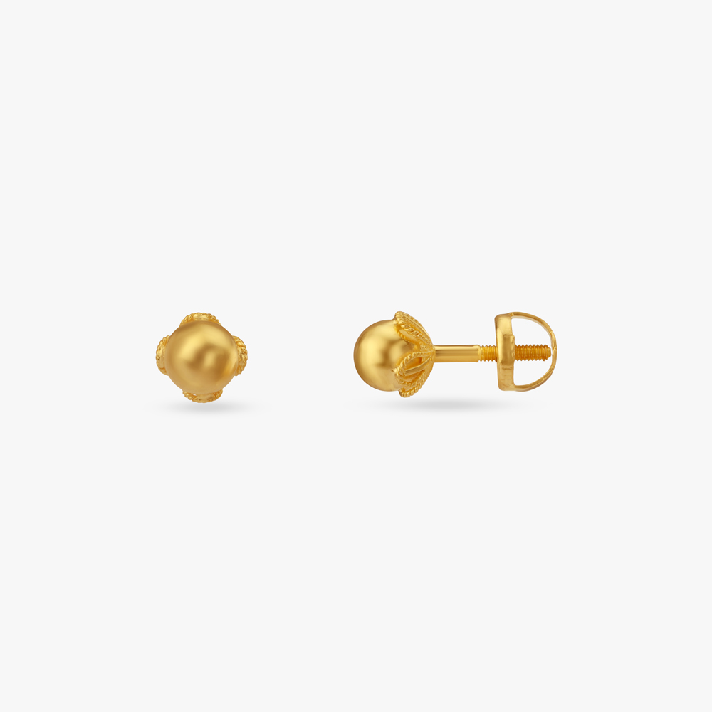Blossom Glow Gold Stud Earrings for Kids,,hi-res image number null