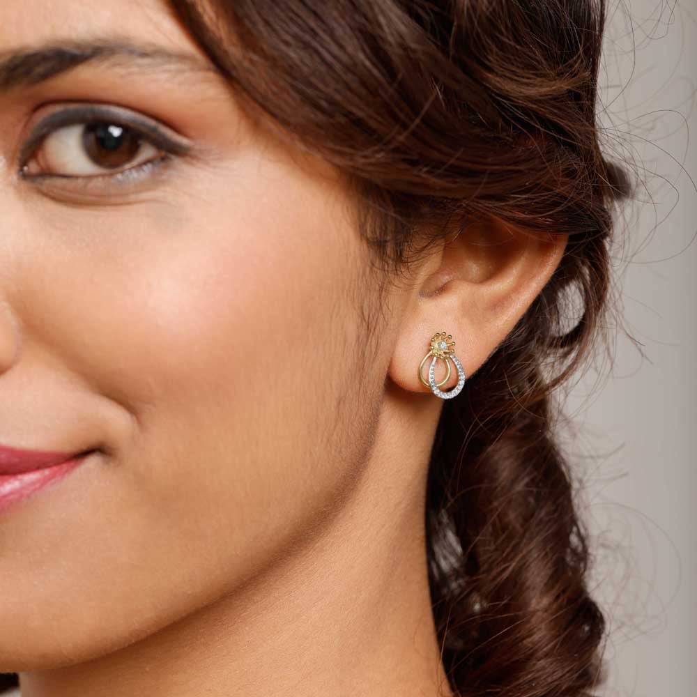 Sparkly Bloom Diamond Stud Earrings,,hi-res image number null