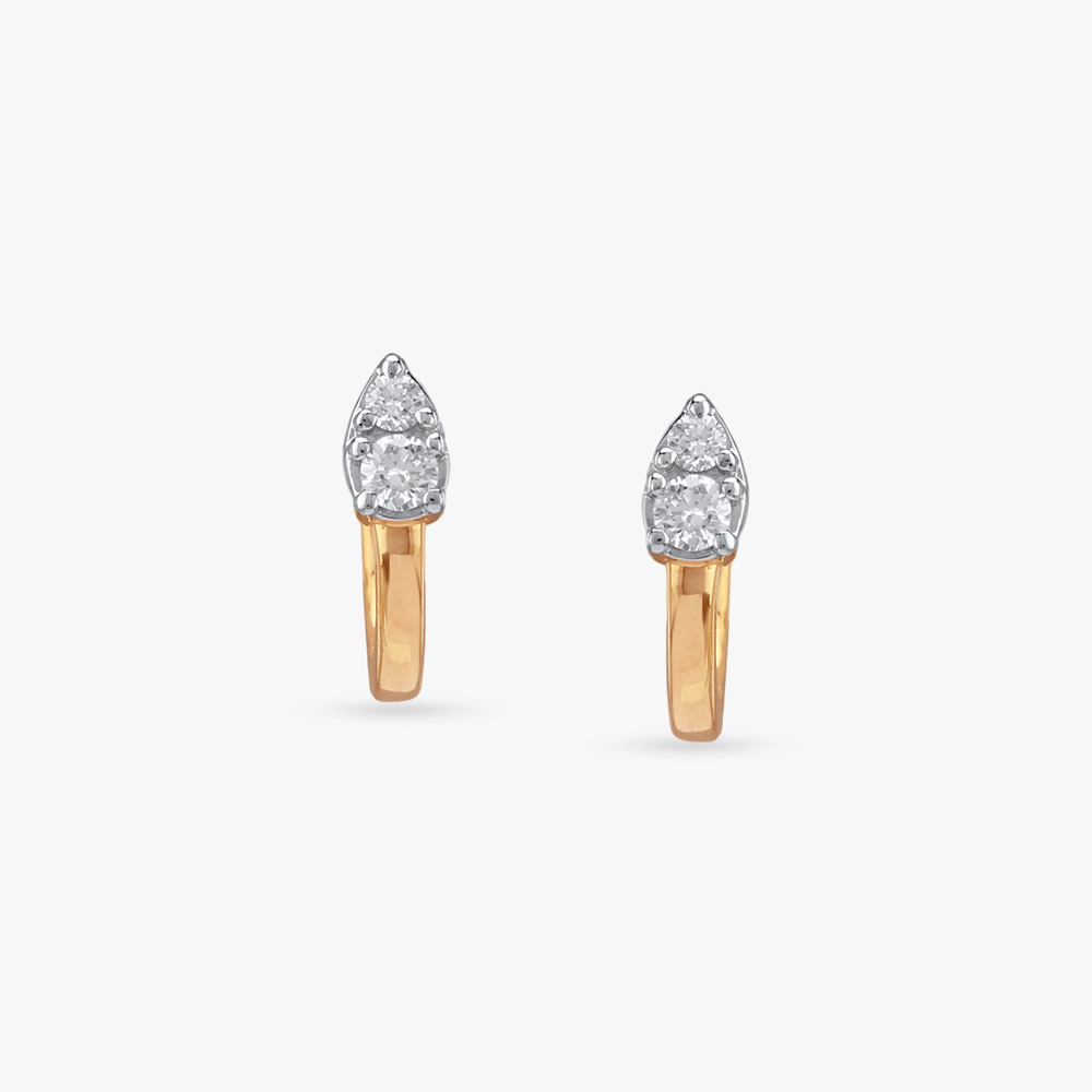 Elegant Pear Diamond Hoop Earrings,,hi-res image number null