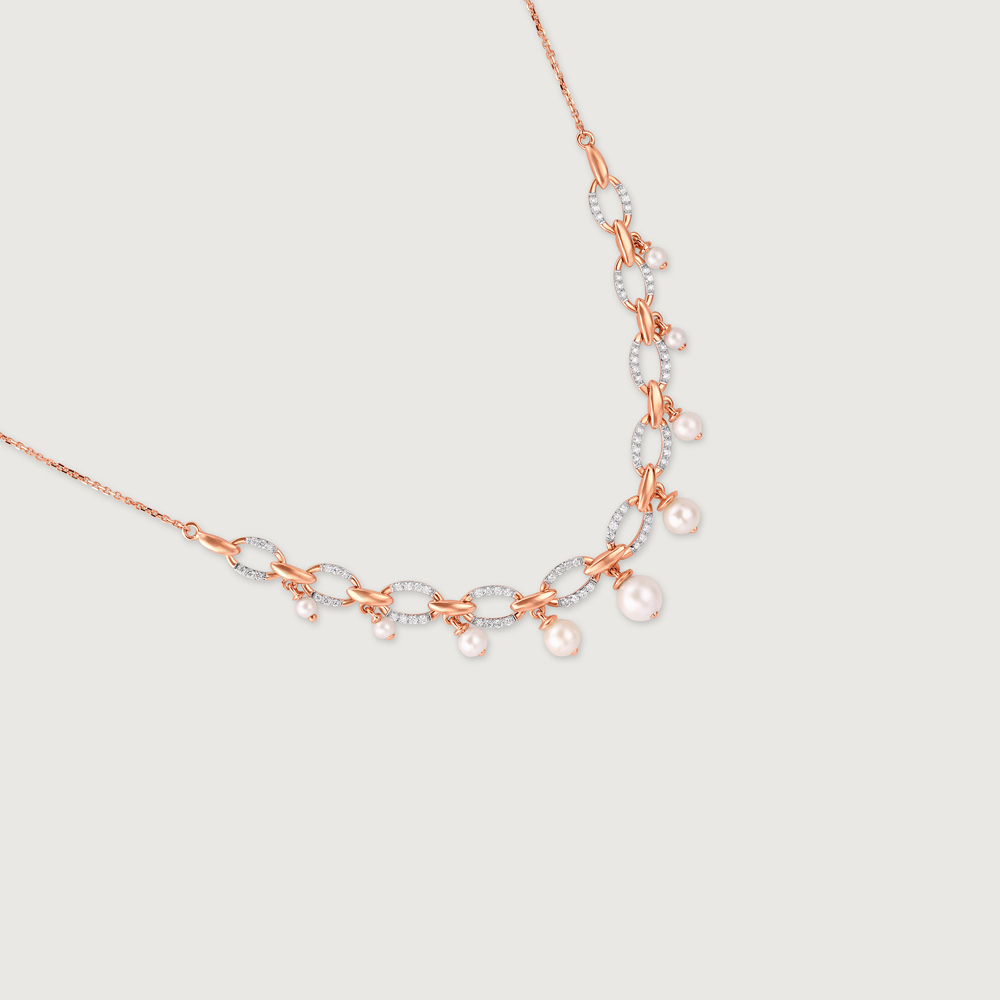 Glamorous Pearl & Diamond Necklace,,hi-res image number null