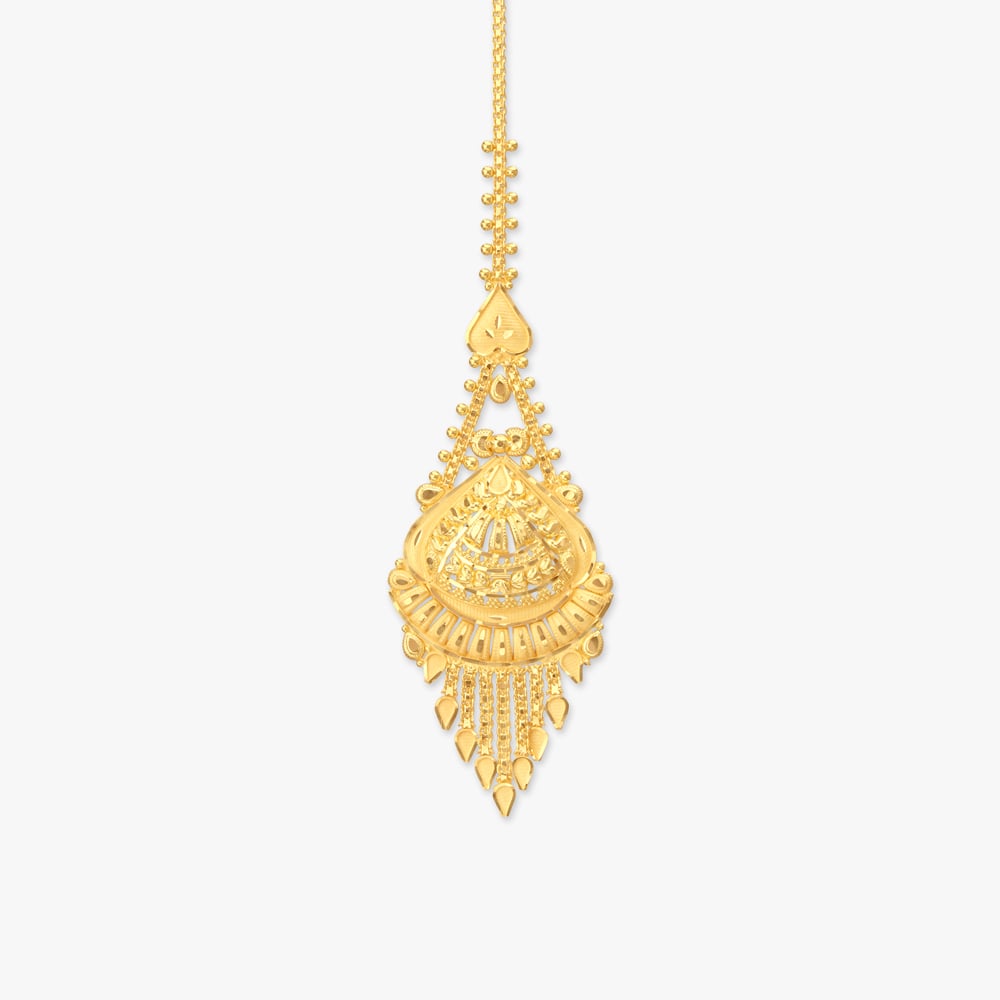 Regal Ornate Gold Maang Tikka,,hi-res image number null