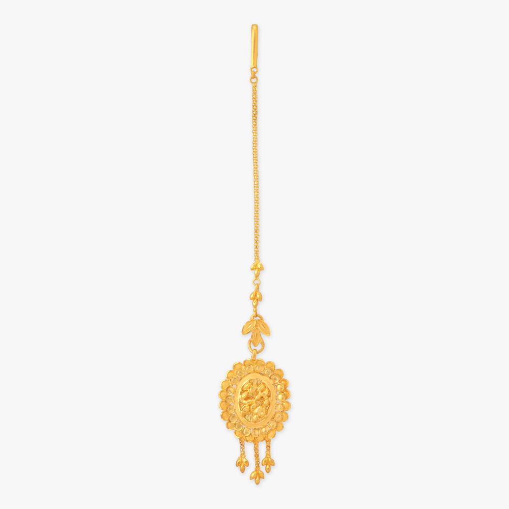 Madhubani Vine Gold Maang Tikka,,hi-res image number null