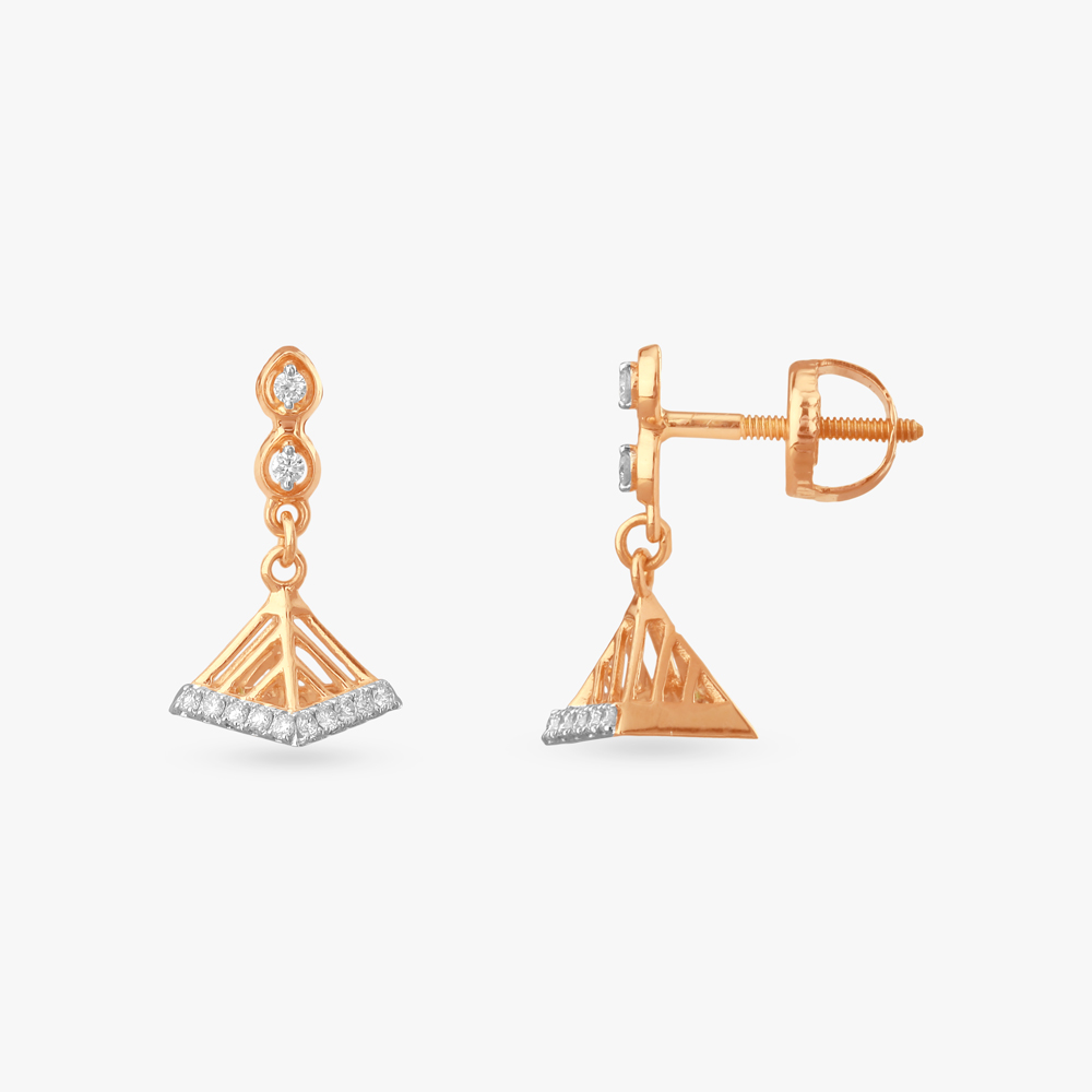 Pixie Pyramid Diamond Jhumka Earrings for Kids,,hi-res image number null