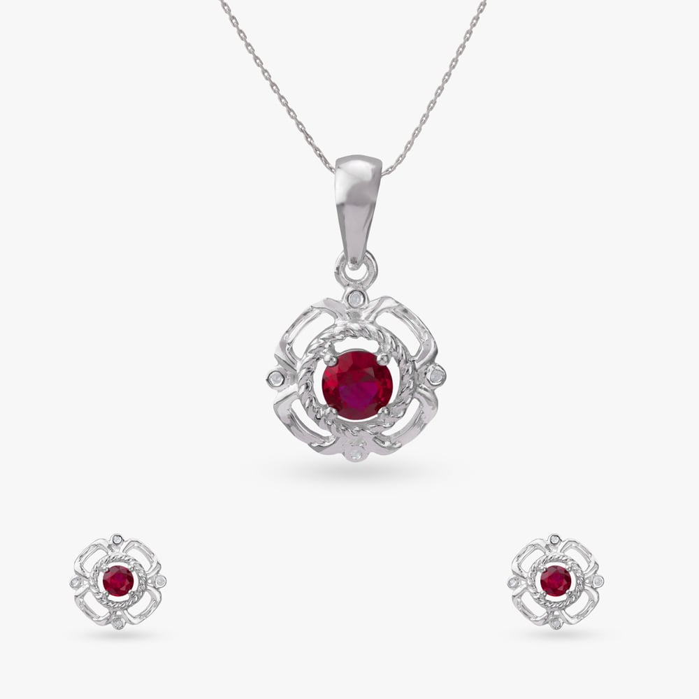 

Prism Radiance Silver Pendant and Earrings Set