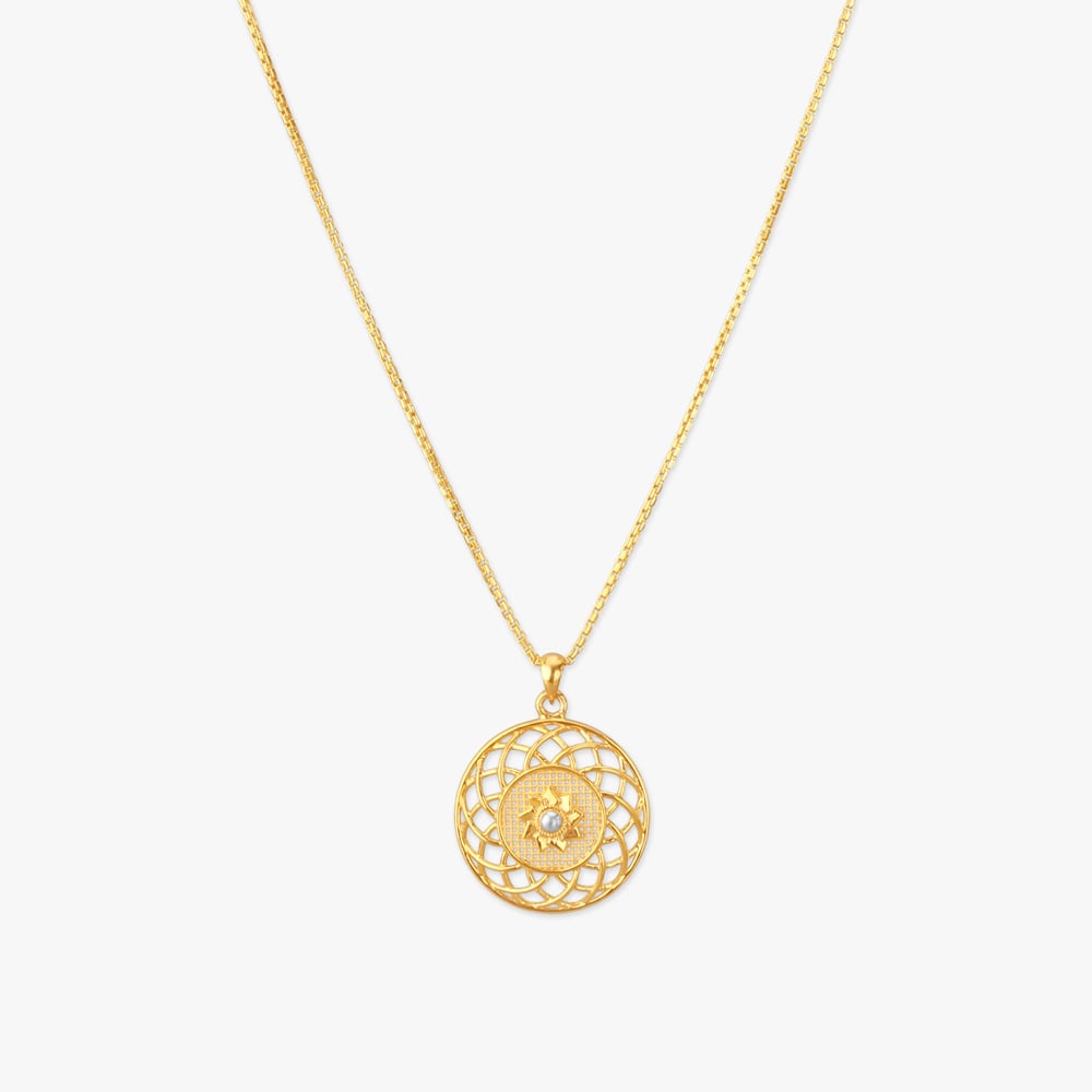 

Mandala Shine Gold Pendant with Chain