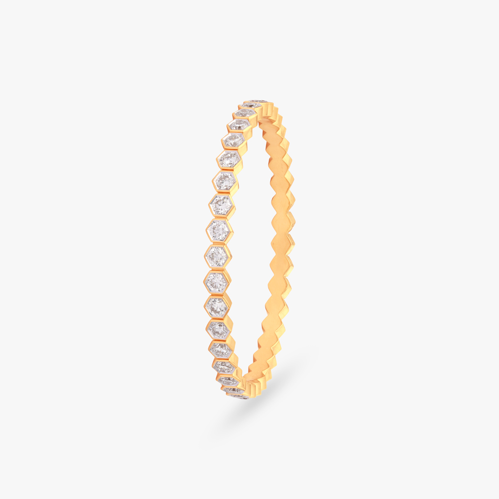 Hexagonal Halo Solitaire Bangle,,hi-res image number null