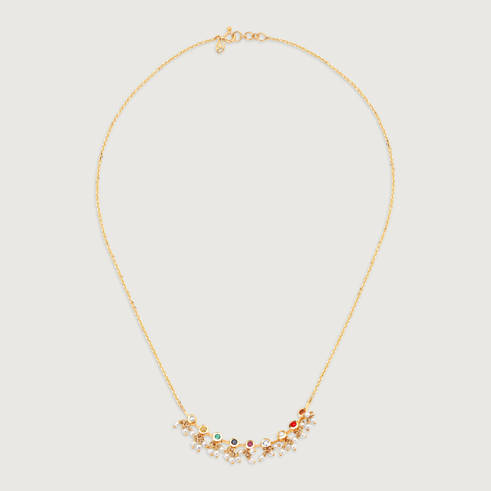 Charm of Cheer 14KT Navratna Necklace,,hi-res image number null
