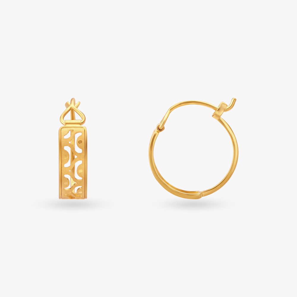 Intricate Gold Hoop Earrings,,hi-res image number null