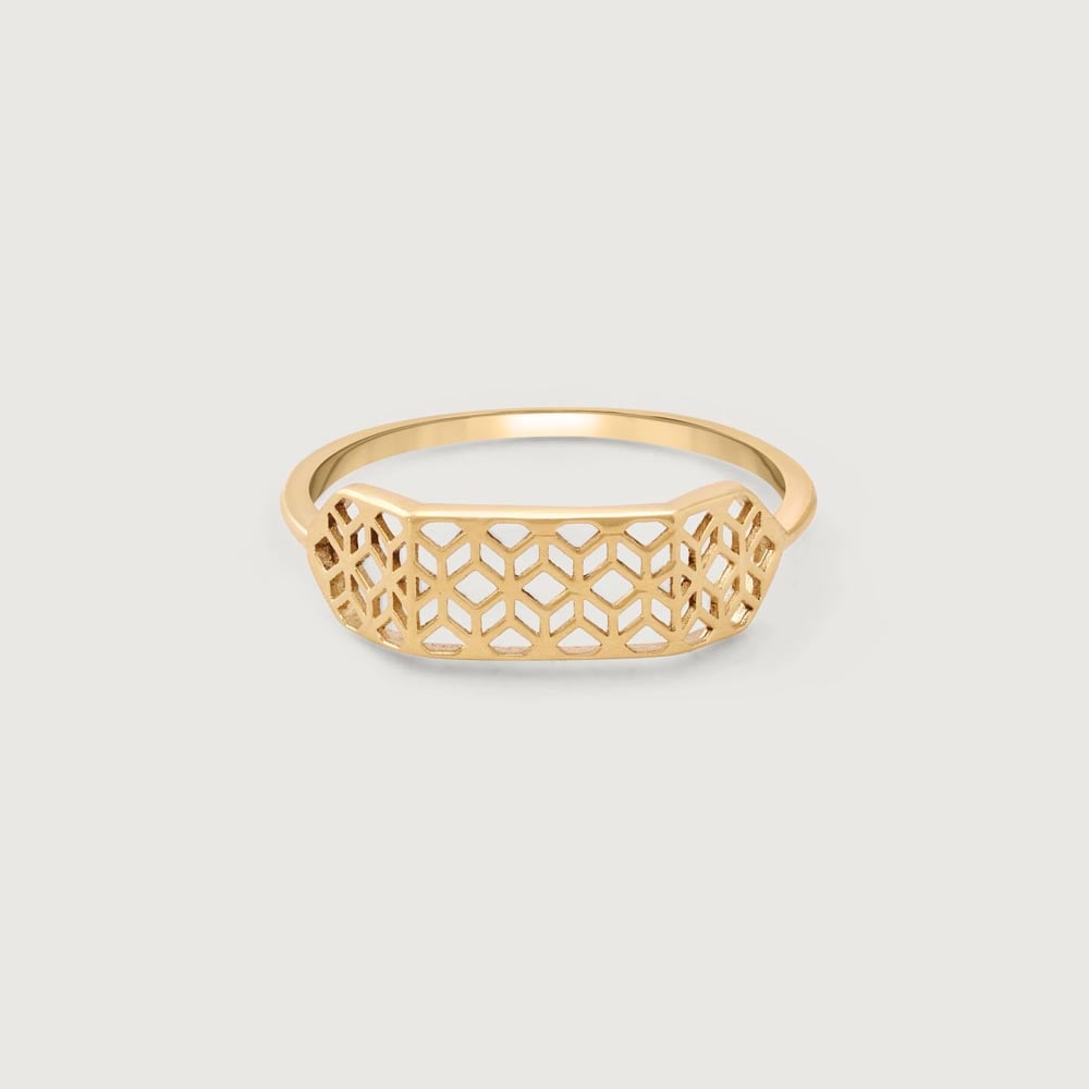 Chic Lattice Gold Ring,,hi-res image number null