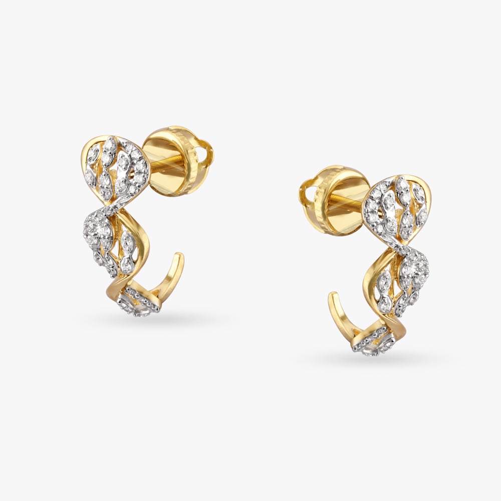 

Eclectic Twisted Diamond Hoop Earrings