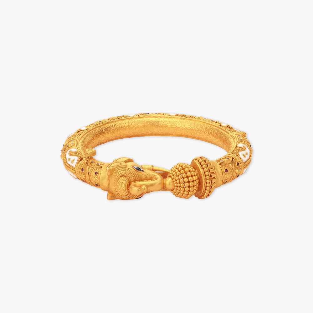Gajra Shringar Solid Bala Gold Bangle,,hi-res image number null