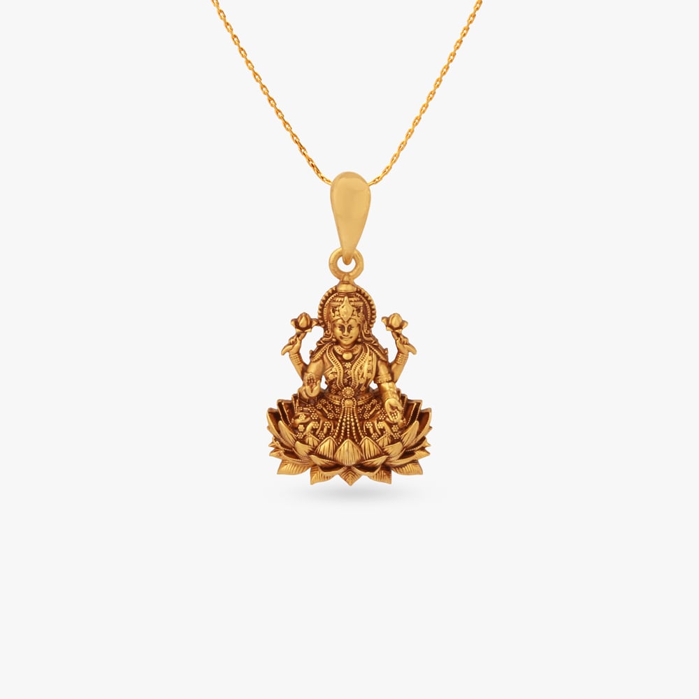 

Lotus Lakshmi Gold Pendant