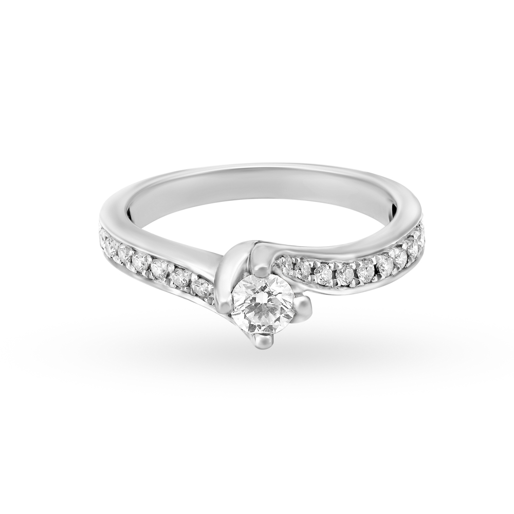 Gleaming Platinum and Diamond Ring,,hi-res image number null