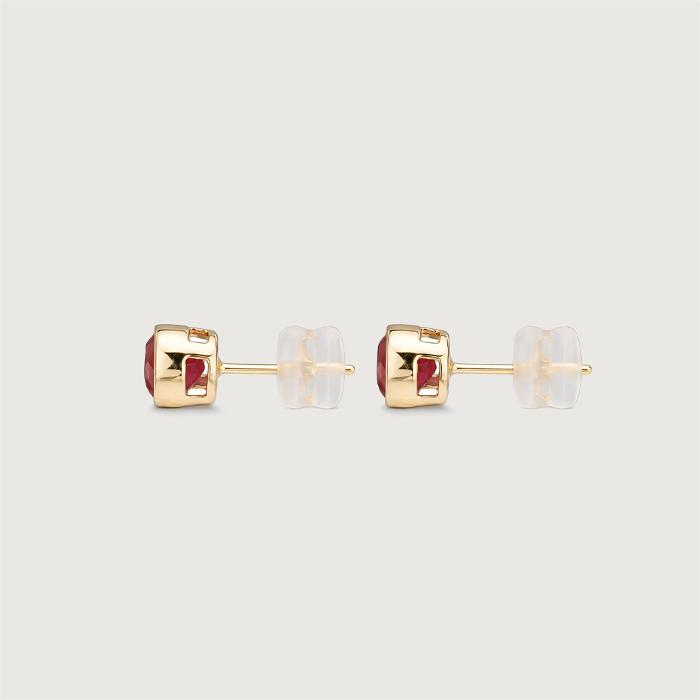 Modern Refined Ruby Gold Stud Earrings,,hi-res image number null