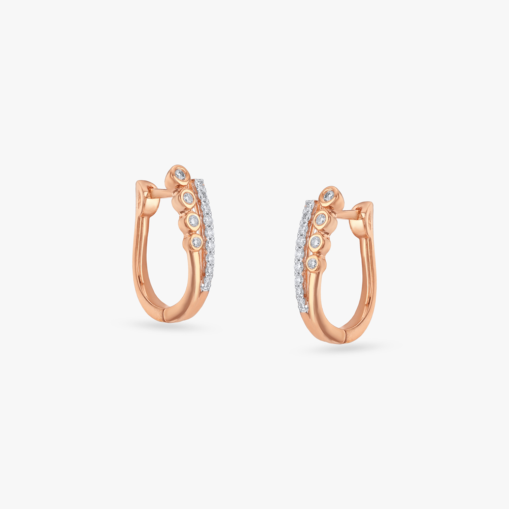 Glint Trail Diamond Hoop Earrings,,hi-res image number null