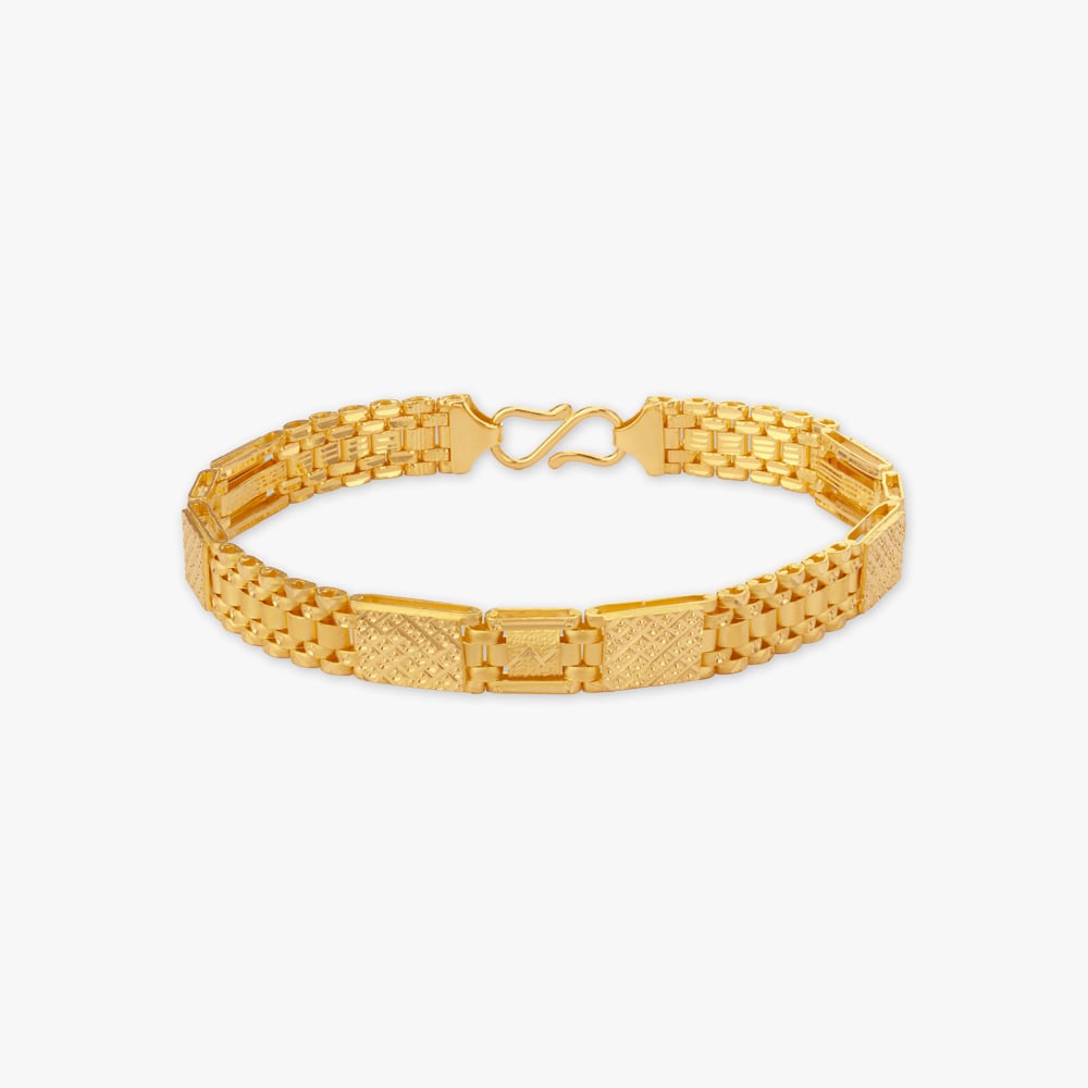 Contemporary Block Gold Bracelet for Men,,hi-res image number null
