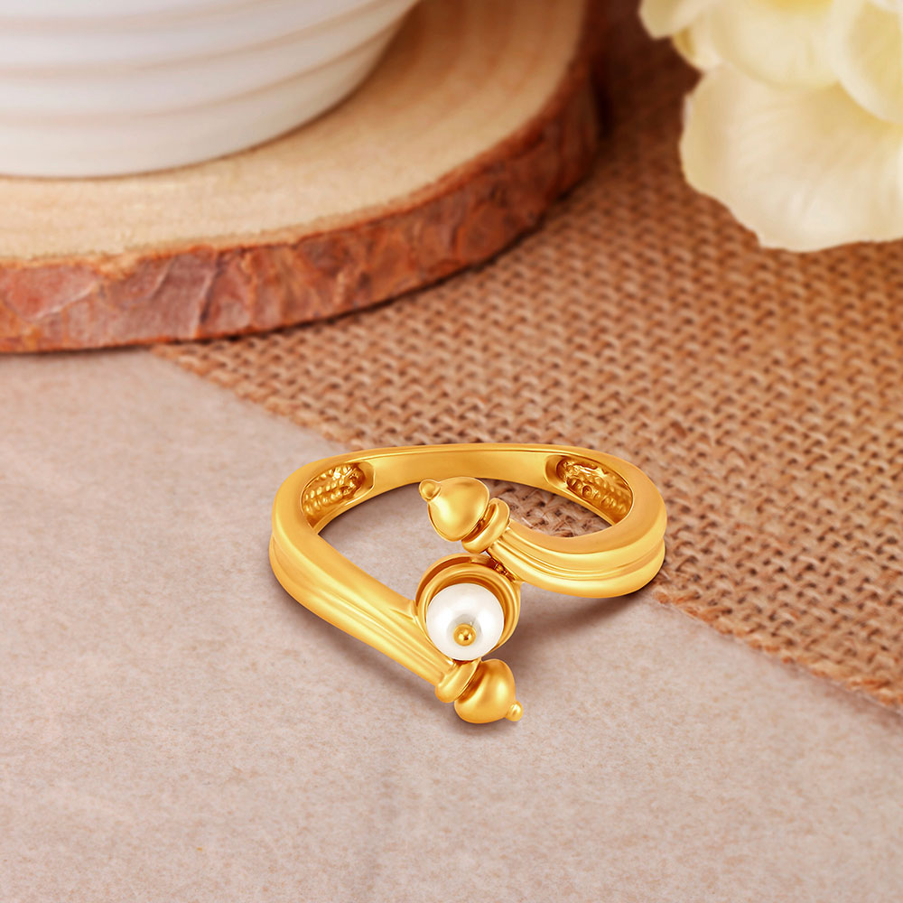 Exquisite 22 Karat Yellow Gold And Pearl Finger Ring,,hi-res image number null