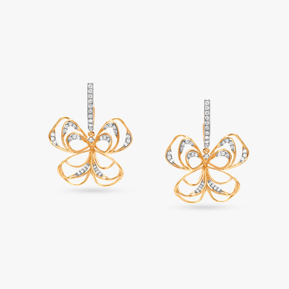 Iridescent Wings Diamond Drop Earrings,,hi-res image number null