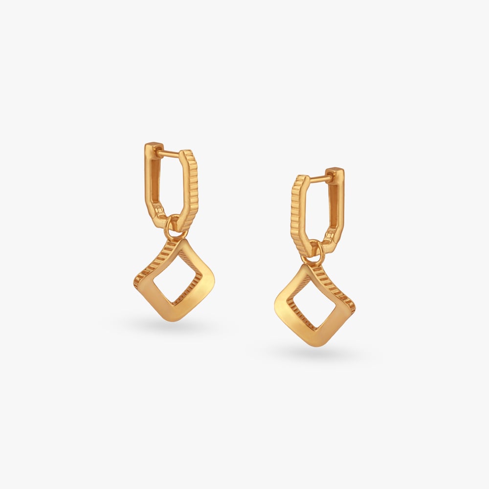Bold Edge Gold Hoop Earrings,,hi-res image number null