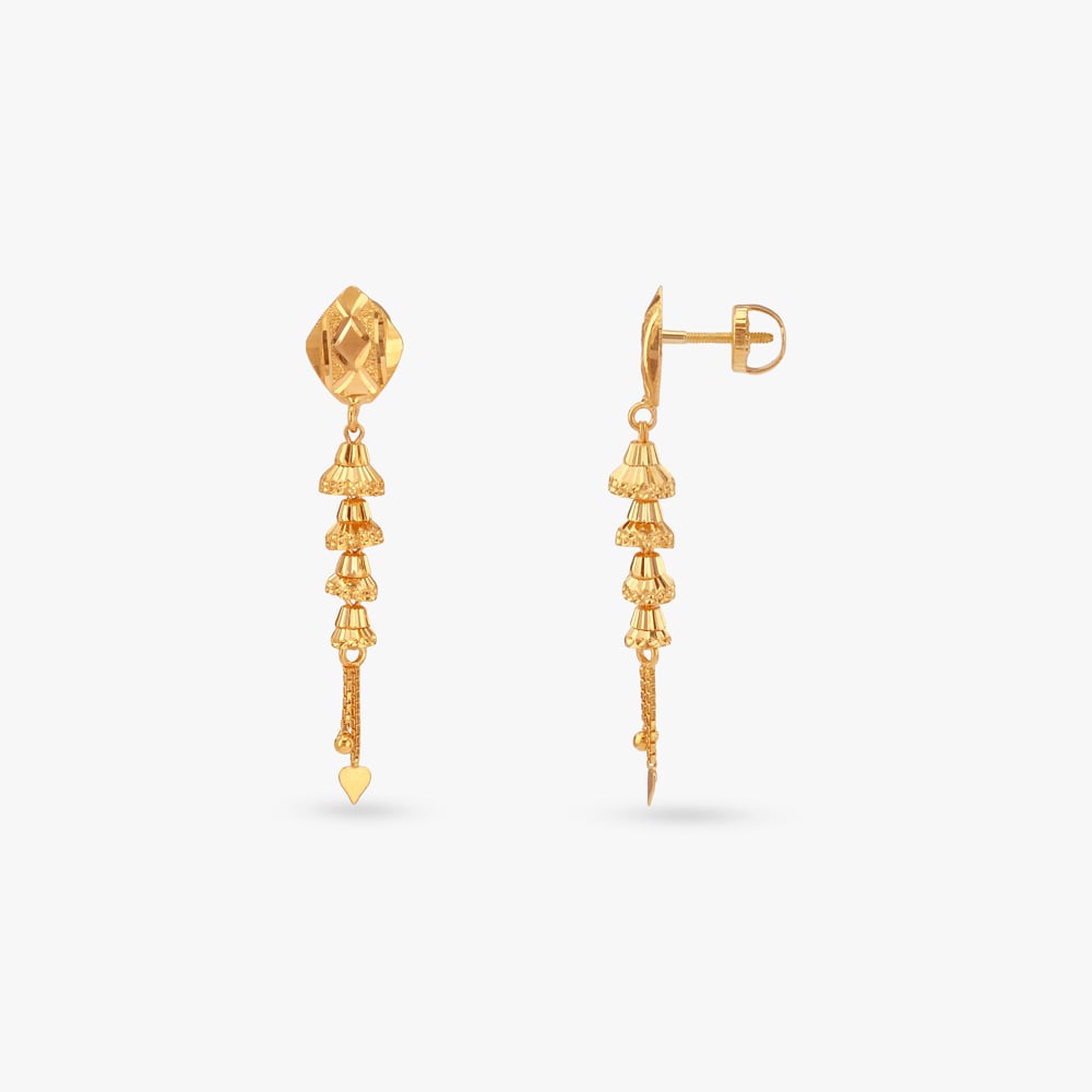 

Layered Tassel Gold Drop Earrings