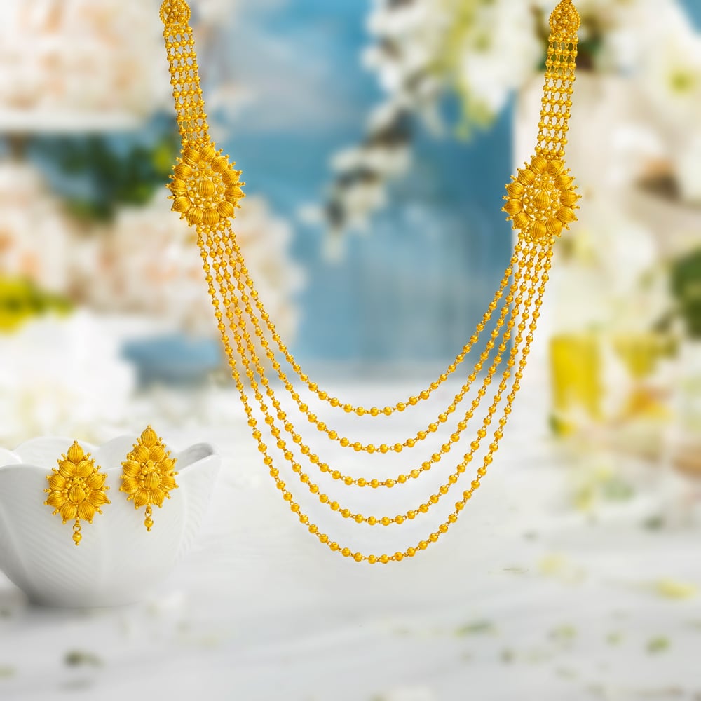 Elegant Five Layer Beaded Necklace Set,,hi-res image number null