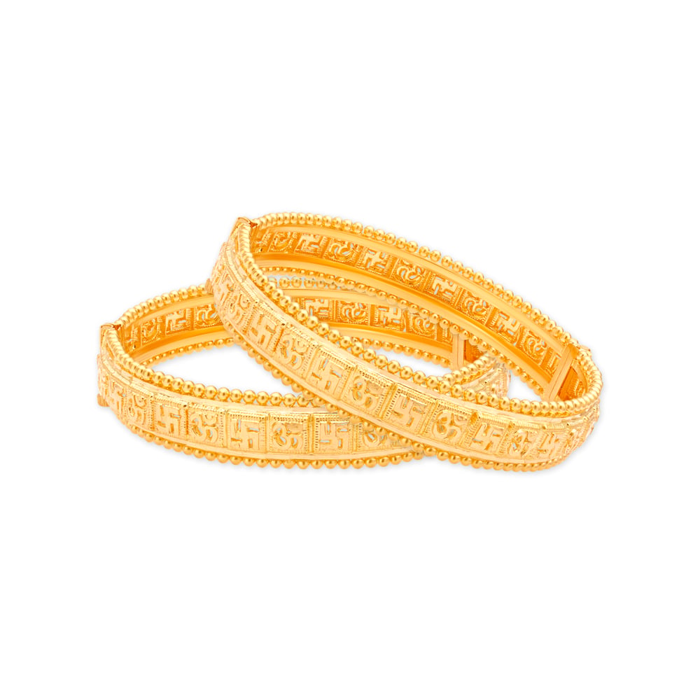 Breath-taking Swastika Gold Bangle,,hi-res image number null