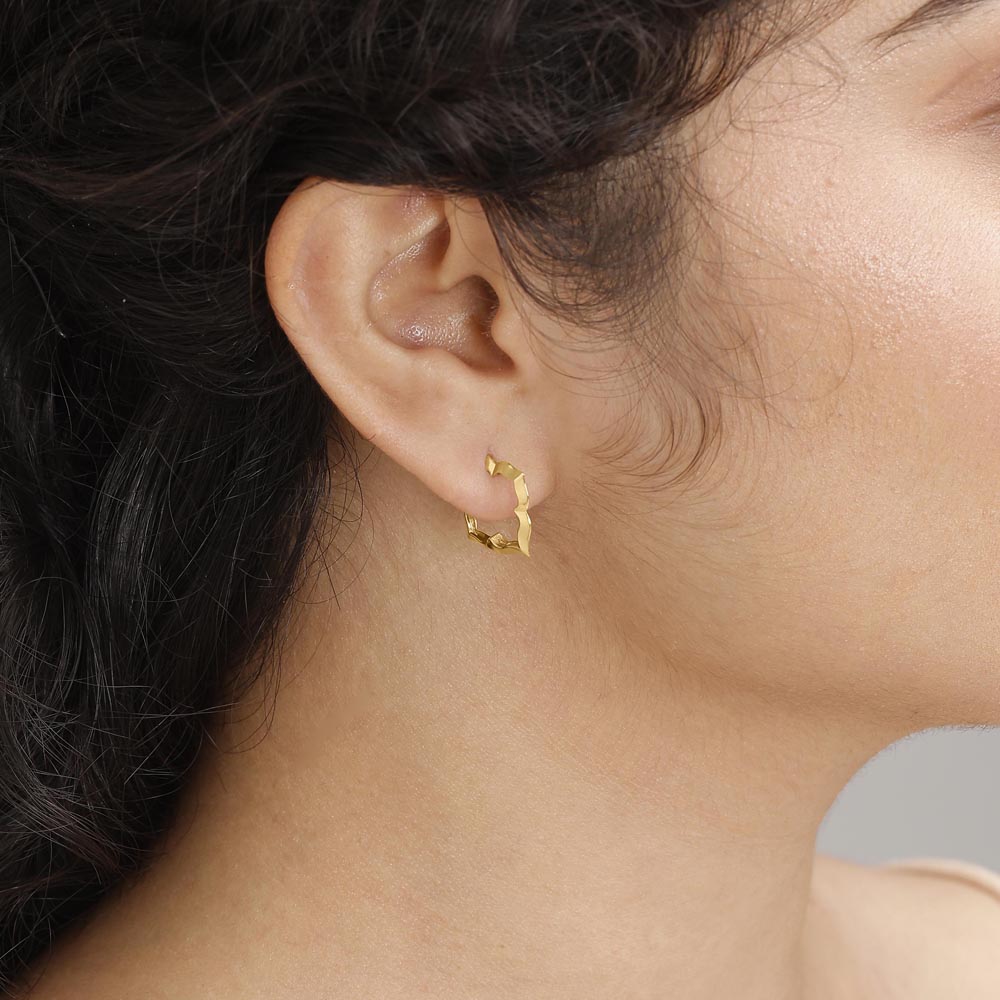 Modern Arch Gold Hoop Earrings,,hi-res image number null