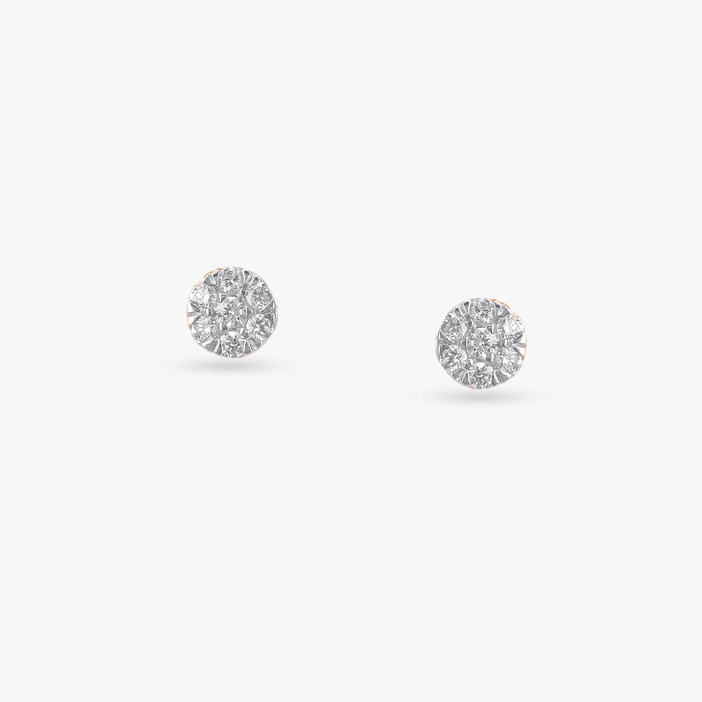 Petal Armour Diamond Stud Earrings,,hi-res image number null