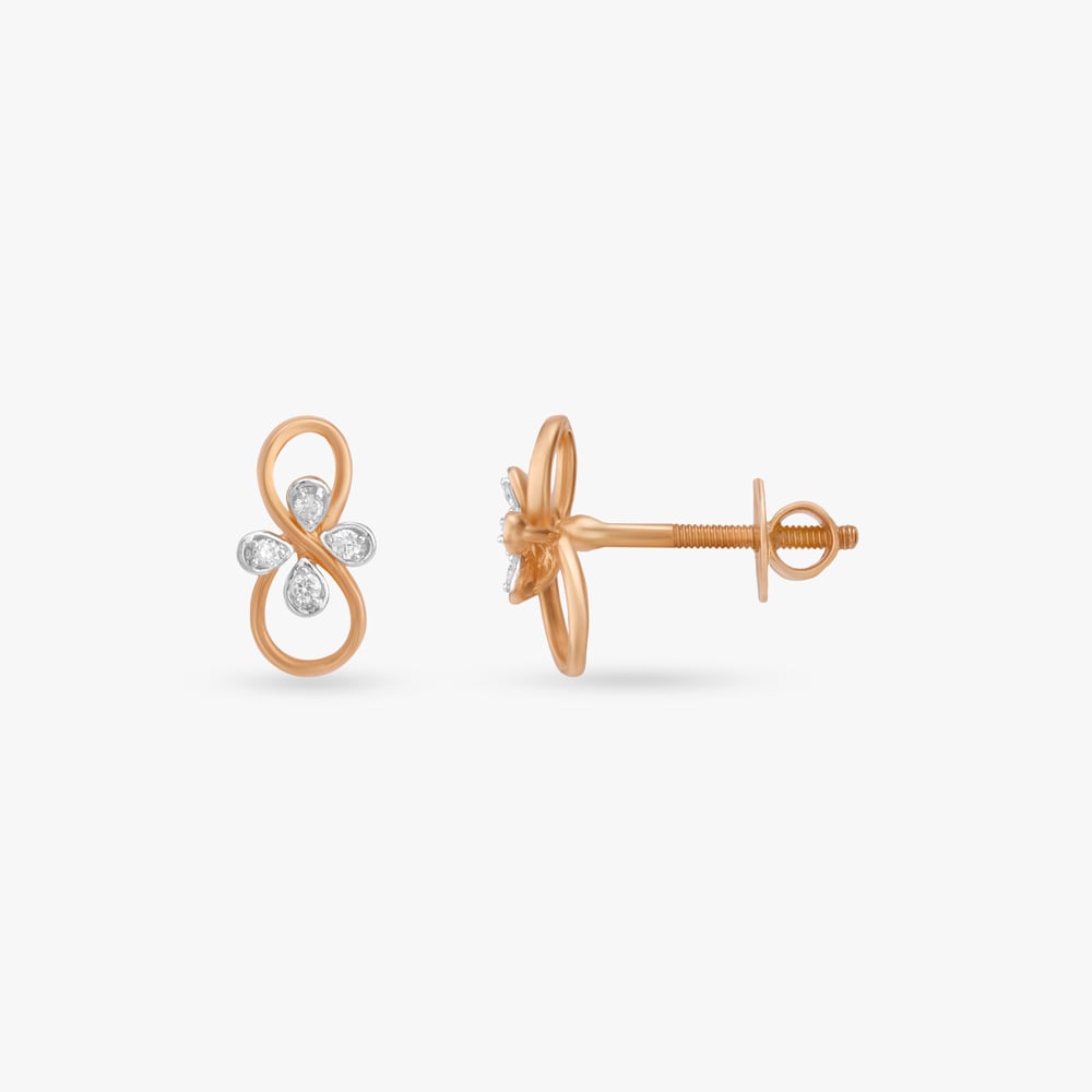Infinity Bloom Diamond Stud Earrings,,hi-res image number null