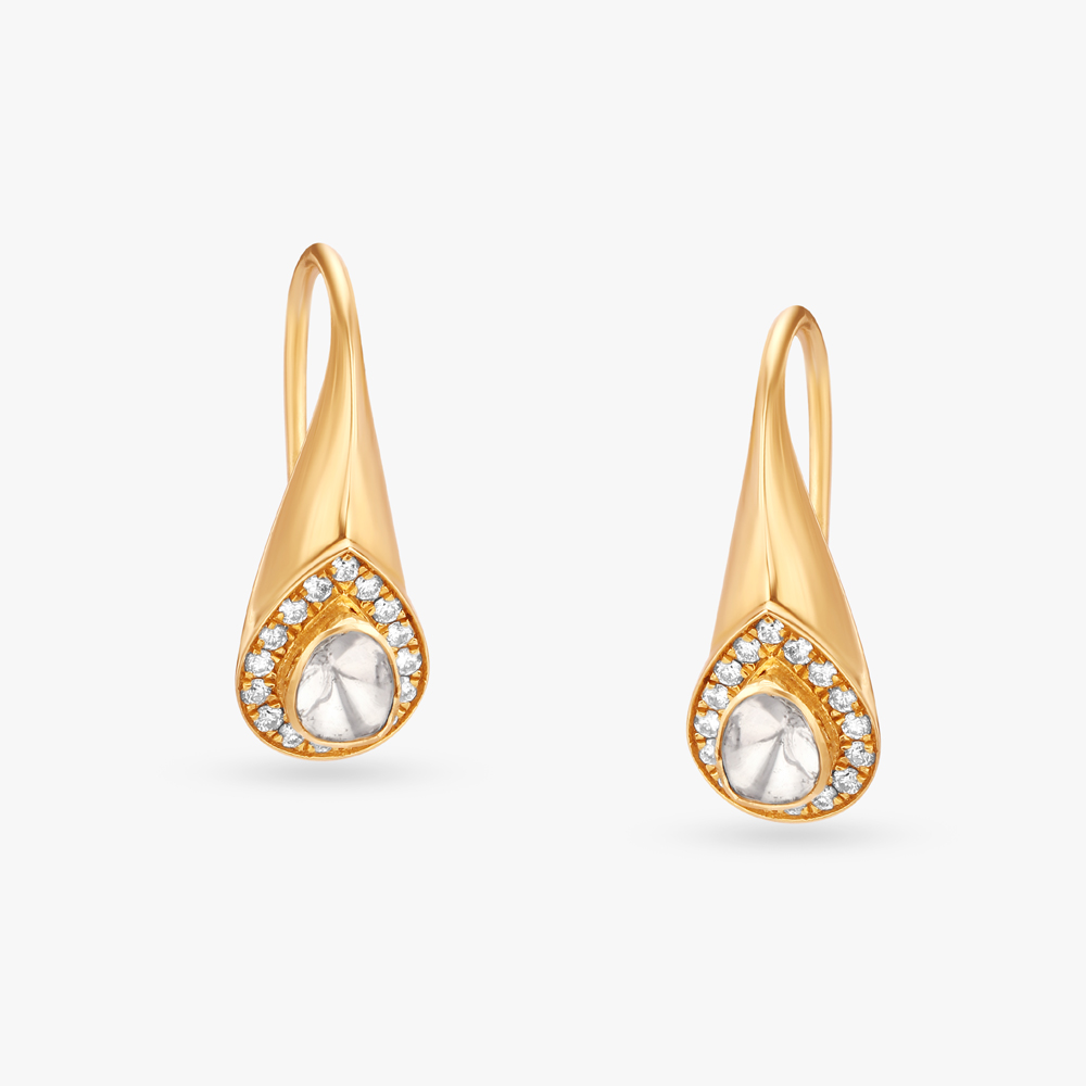Enchanting Polki Diamond Hoop Earrings,,hi-res image number null