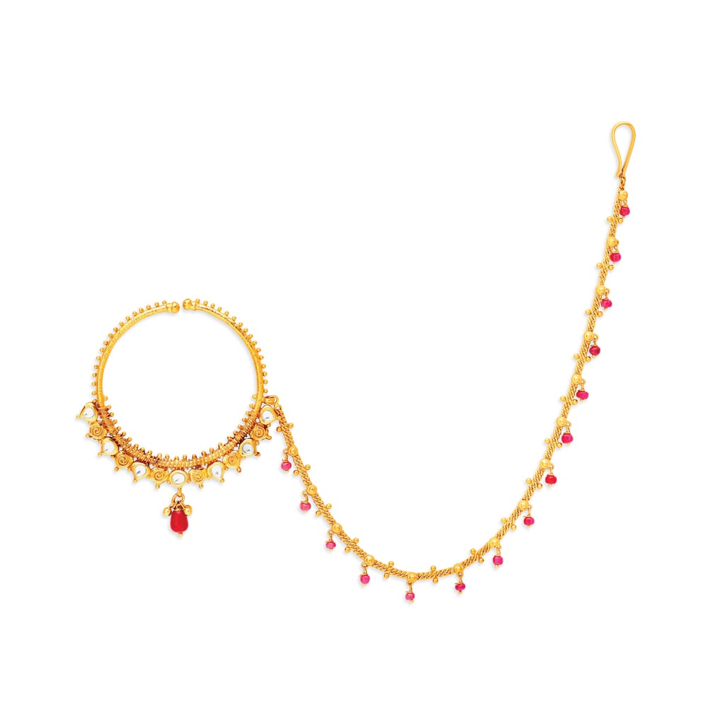 Elegant Gold Nath for the Contemporary Bride,,hi-res image number null