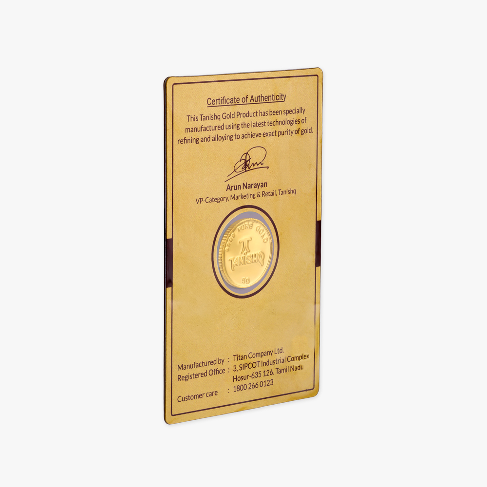 5 gram 24 Karat Gold Coin with Guru Nanak Design,,hi-res image number null