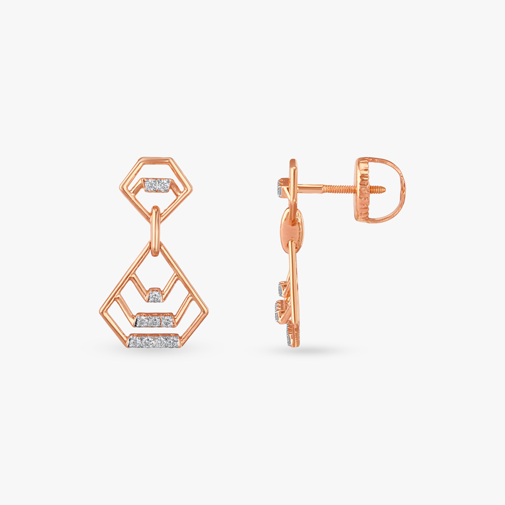 Vault Frame Diamond Drop Earrings,,hi-res image number null